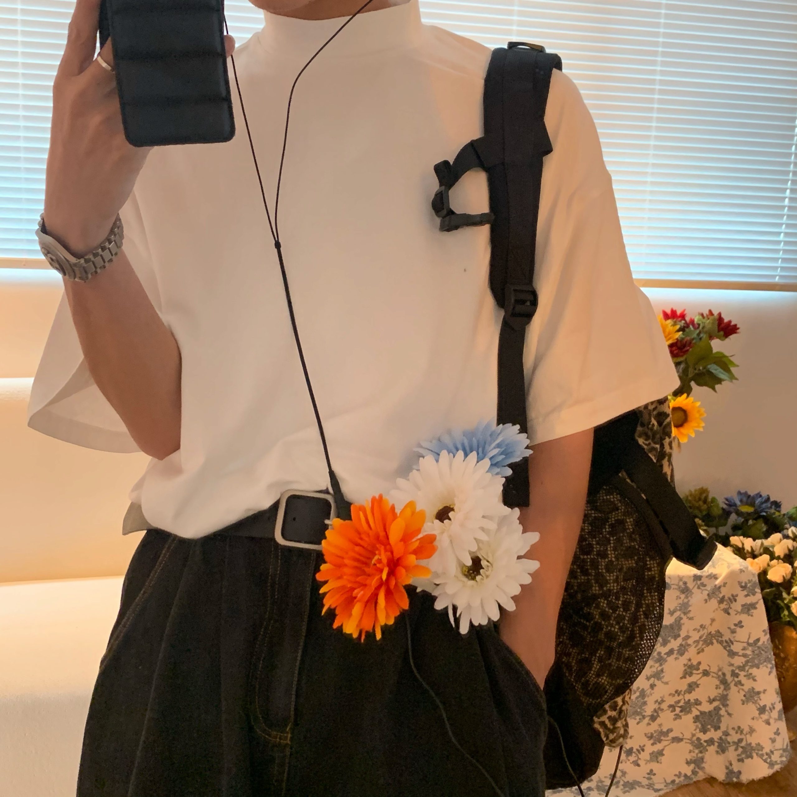 High Neck Solid Color T-Shirt - Handmade Korean Style Small Short Sleeve Tee for Trendy Summer Layering High Neck Solid Color T-Shirt - Handmade Korean Style Small Short Sleeve Tee for Trendy Summer Layering