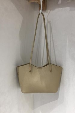 High-Quality Lychee Texture Women's Shoulder Tote Bag - Simple Versatile Commuter Style for Everyday Use