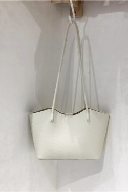 High-Quality Lychee Texture Women's Shoulder Tote Bag - Simple Versatile Commuter Style for Everyday Use