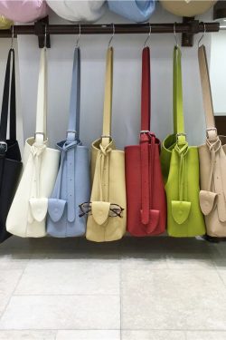 High-Quality Minimalist Lychee Pattern Women's Single Shoulder Crossbody Bucket Bag - Large Capacity Tote for Everyday Use