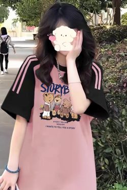 High Street American-Style Three-Stripe Short Sleeve T-Shirt for Girls - Summer Model for Middle & High School Students