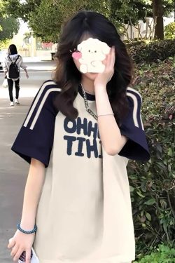 High Street American-Style Three-Stripe Short Sleeve T-Shirt for Girls - Summer Model for Middle & High School Students