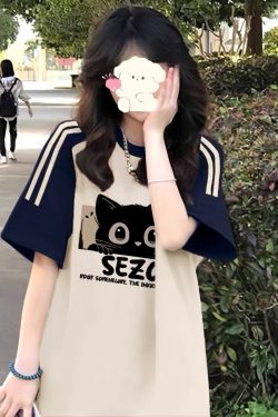 High Street American-Style Three-Stripe Short Sleeve T-Shirt for Girls - Summer Model for Middle & High School Students