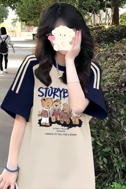 High Street American-Style Three-Stripe Short Sleeve T-Shirt for Girls - Summer Model for Middle & High School Students