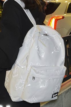 High Street Graffiti Reflective Backpack for Students - Large Capacity Unisex Design for Men and Women