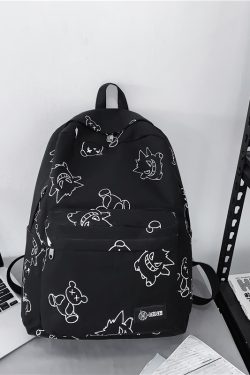 High Street Graffiti Reflective Backpack for Students - Large Capacity Unisex Design for Men and Women