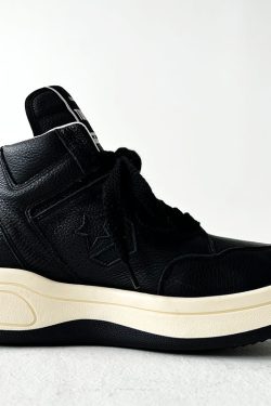 High-Top Sneakers for Men & Women, Trendy Streetwear Sports Shoes, Thick-Soled All-White Martin Boots, Height-Increasing Style