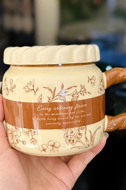 High-Value Small Dog Mug with Lid and Spoon for Office, Cute Water Cup, Oatmeal Breakfast Mug, Pet Lover Gift