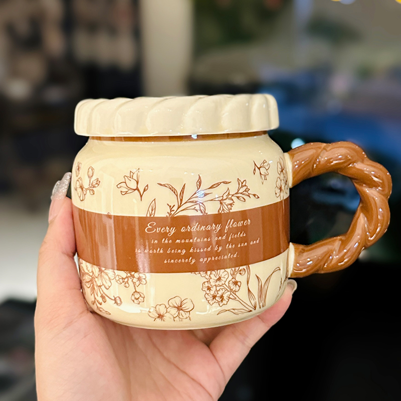 High-Value Small Dog Mug with Lid and Spoon for Office, Cute Water Cup, Oatmeal Breakfast Mug, Pet Lover Gift High-Value Small Dog Mug with Lid and Spoon for Office, Cute Water Cup, Oatmeal Breakfast Mug, Pet Lover Gift