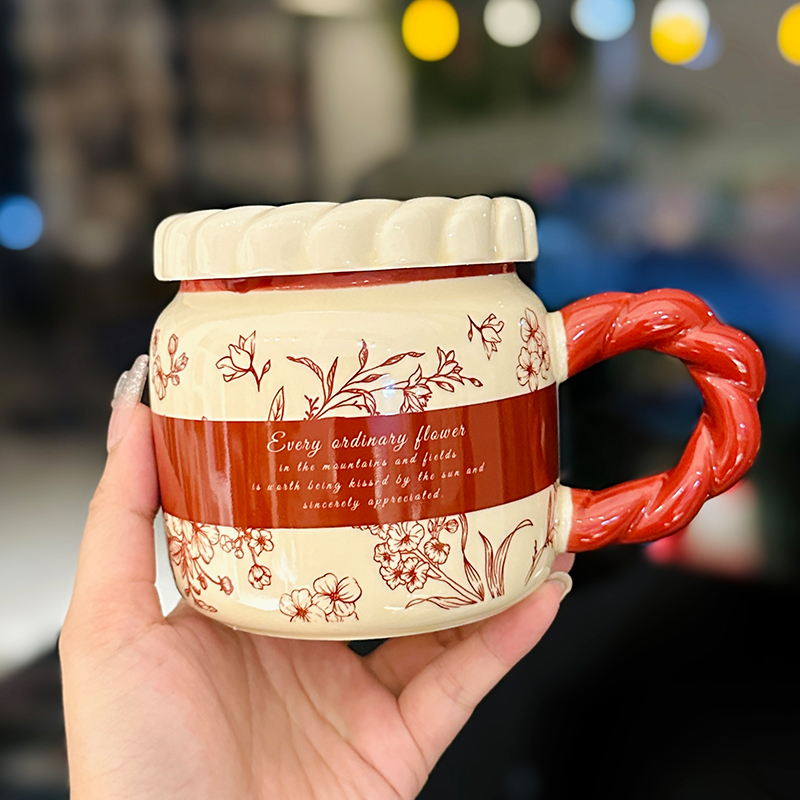 High-Value Small Dog Mug with Lid and Spoon for Office, Cute Water Cup, Oatmeal Breakfast Mug, Pet Lover Gift High-Value Small Dog Mug with Lid and Spoon for Office, Cute Water Cup, Oatmeal Breakfast Mug, Pet Lover Gift