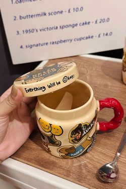 High-Value Small Dog Mug with Lid and Spoon for Office, Cute Water Cup, Oatmeal Breakfast Mug, Pet Lover Gift