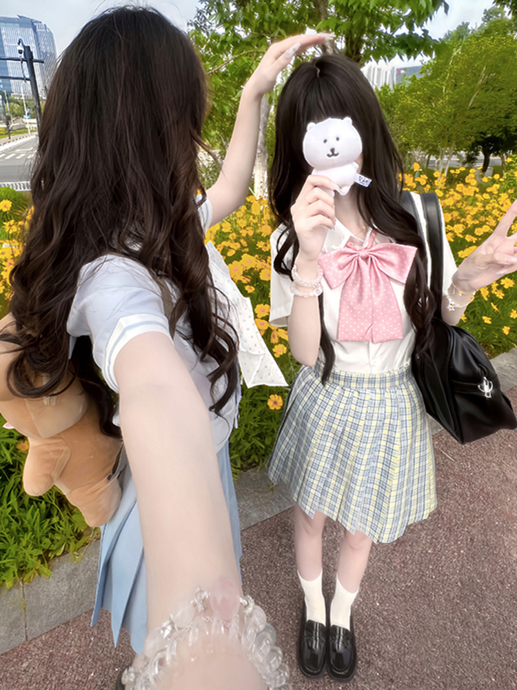 High Waist A-Line Plaid Skirt for Women - Shallow Summer JK Uniform Style, Japanese College Fashion, Cute Pudding Bear Design High Waist A-Line Plaid Skirt for Women - Shallow Summer JK Uniform Style, Japanese College Fashion, Cute Pudding Bear Design