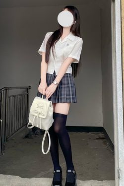 High Waist Pleated JK Plaid Skirt for Women - Cute Pudding Bear Design, Y2K Aesthetic Short Uniform Skirt