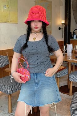 High Waist Plus Size A-Line Denim Skirt for Women - Summer 2025 Slimming Short Skirt, Trendy Casual Style