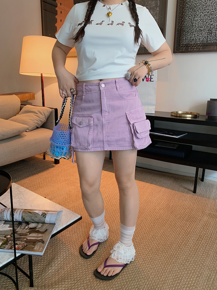 High Waist Plus Size Hot Girl Summer Skirt Pants - Trendy Half Skirt for Women - Fashionable Short Skirt 2025 High Waist Plus Size Hot Girl Summer Skirt Pants - Trendy Half Skirt for Women - Fashionable Short Skirt 2025