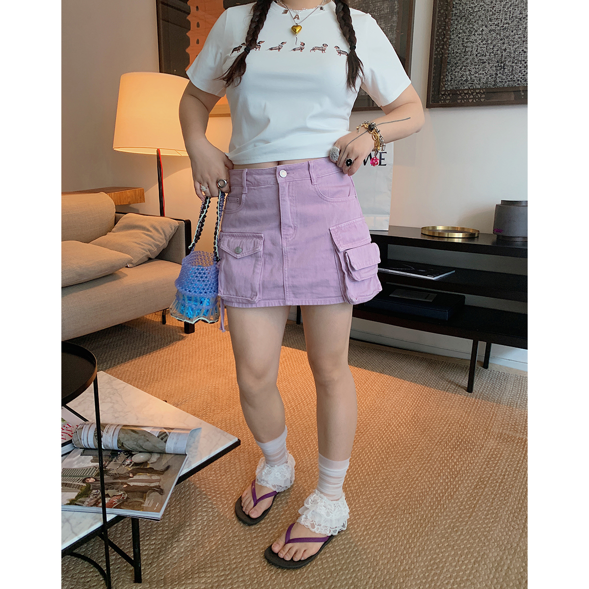 High Waist Plus Size Hot Girl Summer Skirt Pants - Trendy Half Skirt for Women - Fashionable Short Skirt 2025 High Waist Plus Size Hot Girl Summer Skirt Pants - Trendy Half Skirt for Women - Fashionable Short Skirt 2025
