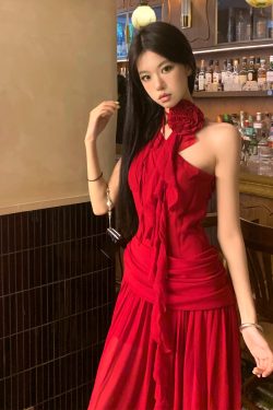 High Waist Sleeveless Dress - Greek Draped Long Skirt for Spring Summer - Sexy Slimming Style for Hot Girl Vibes