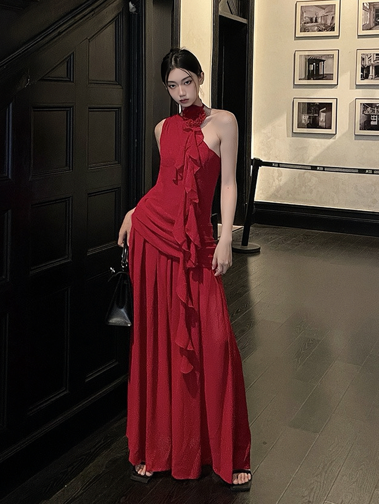 High Waist Sleeveless Dress - Greek Draped Long Skirt for Spring Summer - Sexy Slimming Style for Hot Girl Vibes High Waist Sleeveless Dress - Greek Draped Long Skirt for Spring Summer - Sexy Slimming Style for Hot Girl Vibes