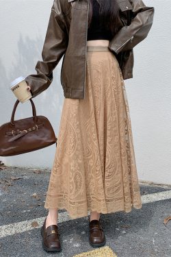 High Waist White Lace Tulle Half Skirt for Women - A-Line Slimming Qipao Underskirt, Elegant Fairy Style Long Dress