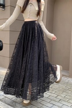 High Waist White Lace Tulle Half Skirt for Women - A-Line Slimming Qipao Underskirt, Elegant Fairy Style Long Dress