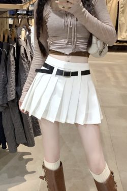 High Waist White Pleated Skirt Pants for Women - Summer College Style A-Line Design, Anti-Exposure for Spicy Girls