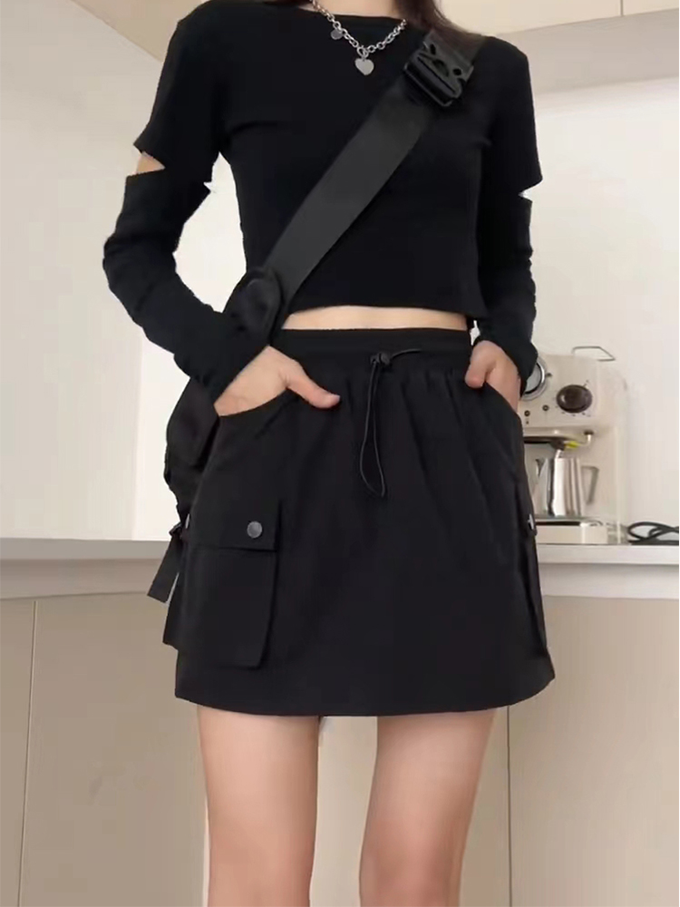 High-Waisted A-Line Plus Size Short Summer Skirt for Women - Slimming, Hip-Covering, Lightweight, Anti-Exposure Fashion High-Waisted A-Line Plus Size Short Summer Skirt for Women - Slimming, Hip-Covering, Lightweight, Anti-Exposure Fashion