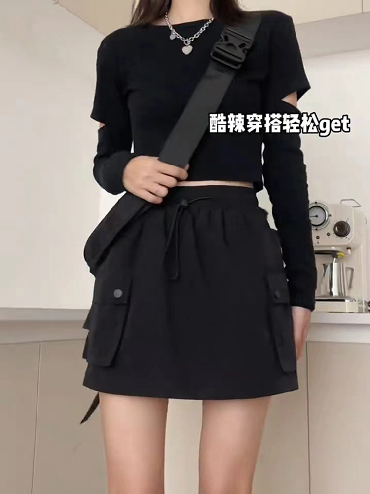 High-Waisted A-Line Plus Size Short Summer Skirt for Women - Slimming, Hip-Covering, Lightweight, Anti-Exposure Fashion High-Waisted A-Line Plus Size Short Summer Skirt for Women - Slimming, Hip-Covering, Lightweight, Anti-Exposure Fashion