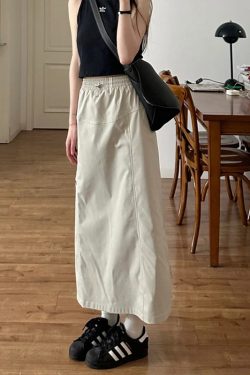High-Waisted A-Line Skirt for Women - American High Street Style, Quick-Dry, Functional, Mid-Length, Slimming, Hip-Covering Design