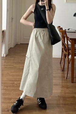 High-Waisted A-Line Skirt for Women - American High Street Style, Quick-Dry, Functional, Mid-Length, Slimming, Hip-Covering Design