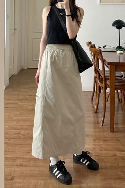 High-Waisted A-Line Skirt for Women - American High Street Style, Quick-Dry, Functional, Mid-Length, Slimming, Hip-Covering Design