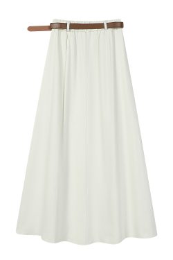 High-Waisted A-Line Skirt for Women - Simple College Style Mid-Length Umbrella Skirt for Spring/Summer 2025