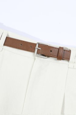 High-Waisted A-Line Skirt for Women - Simple College Style Mid-Length Umbrella Skirt for Spring/Summer 2025