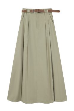 High-Waisted A-Line Skirt for Women - Simple College Style Mid-Length Umbrella Skirt for Spring/Summer 2025