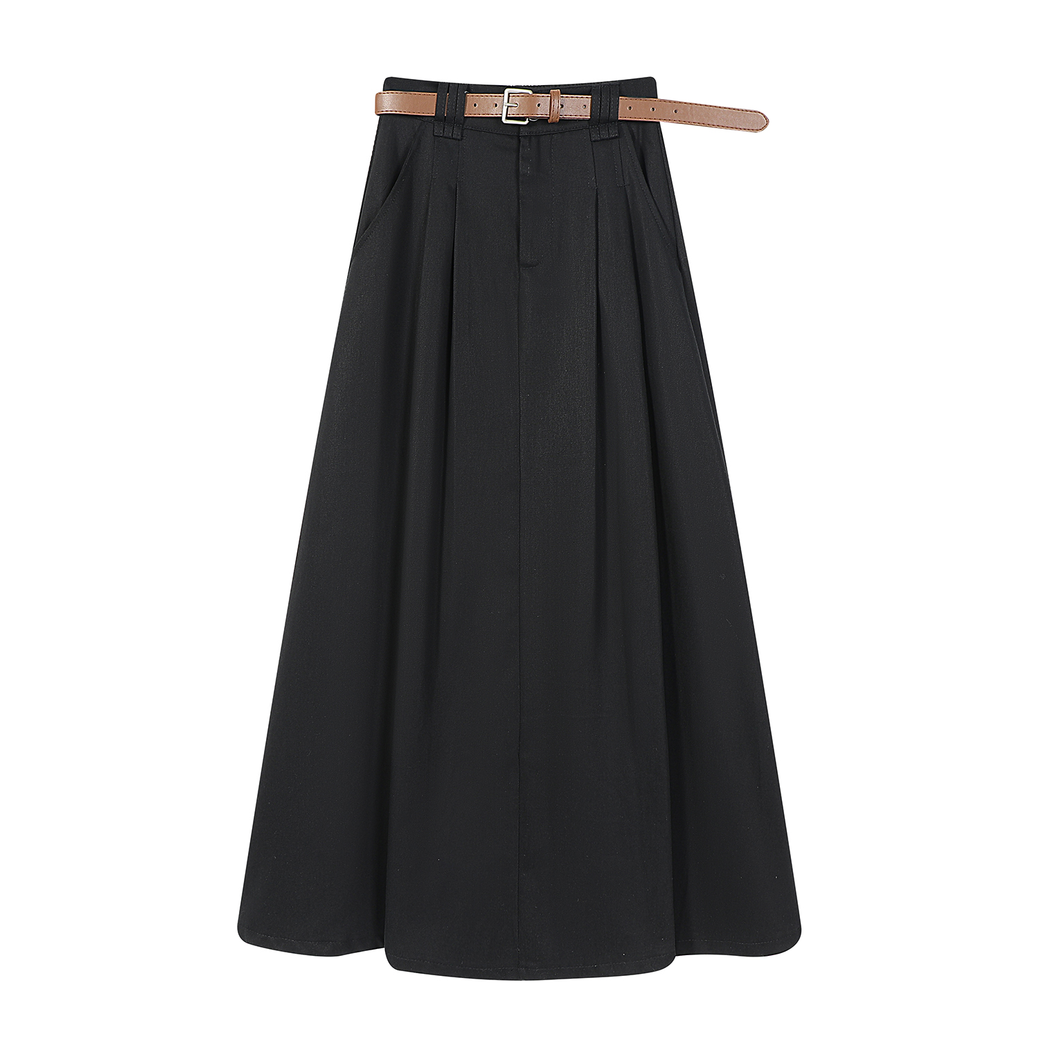 High-Waisted A-Line Skirt for Women - Simple College Style Mid-Length Umbrella Skirt for Spring/Summer 2025 High-Waisted A-Line Skirt for Women - Simple College Style Mid-Length Umbrella Skirt for Spring/Summer 2025