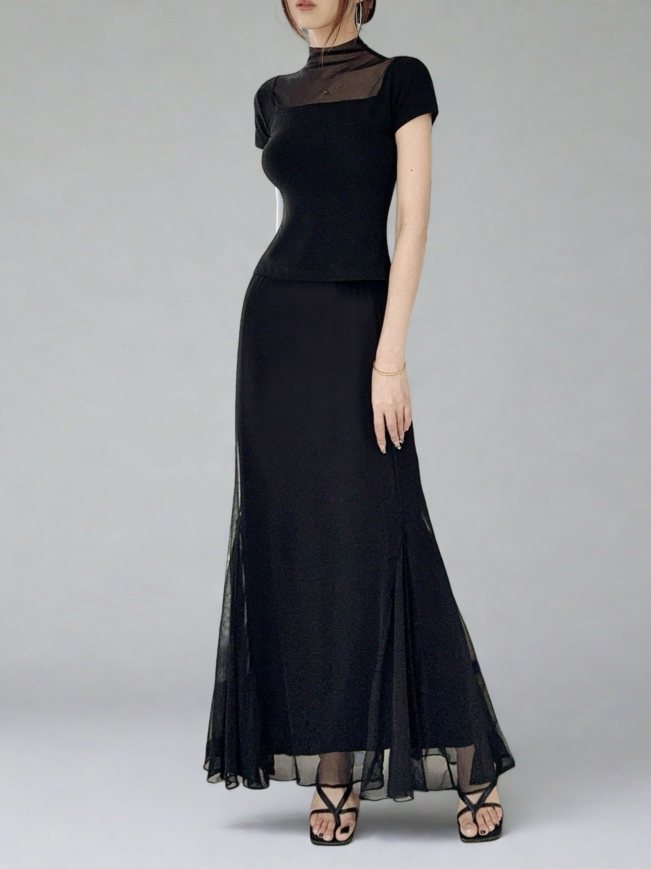 High-Waisted Black Fishtail A-Line Skirt for Women - Slimming, Versatile Design for Spring/Summer 2025, High Elasticity Fashion Essential High-Waisted Black Fishtail A-Line Skirt for Women - Slimming, Versatile Design for Spring/Summer 2025, High Elasticity Fashion Essential