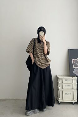 High-Waisted Black Midi Skirt for Women, Vintage Style Long Skirt, Spring Autumn Workwear, Trendy 90s Inspired Fashion