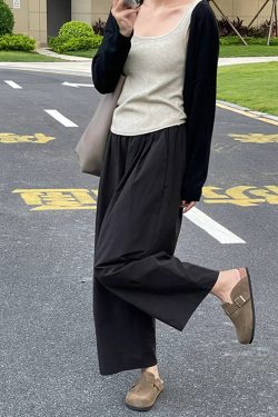 High-Waisted Black Plus Size Balloon Pants for Women - Casual Wide-Leg Nine-Point Trousers for Summer Style