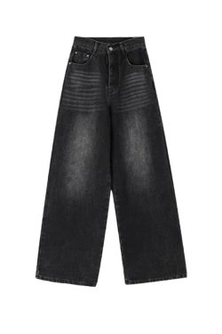 High-Waisted Black Wide-Leg Jeans for Women, 2025 New Style, Slimming Fit for Petite Pear-Shaped Figures, Straight-Leg Design
