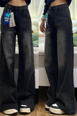 High-Waisted Black Wide-Leg Jeans for Women, 2025 New Style, Slimming Fit for Petite Pear-Shaped Figures, Straight-Leg Design