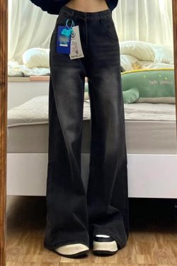 High-Waisted Black Wide-Leg Jeans for Women, 2025 New Style, Slimming Fit for Petite Pear-Shaped Figures, Straight-Leg Design