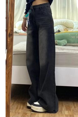 High-Waisted Black Wide-Leg Jeans for Women, 2025 New Style, Slimming Fit for Petite Pear-Shaped Figures, Straight-Leg Design