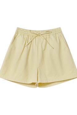 High-Waisted Blue Elastic Waistband Loose Sports Shorts for Women - Summer Slim-Fit Casual Athletic Shorts