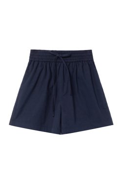 High-Waisted Casual Shorts for Women, Elastic Waistband with Drawstring, Loose Fit, Spring/Summer Style, Petite Size Friendly