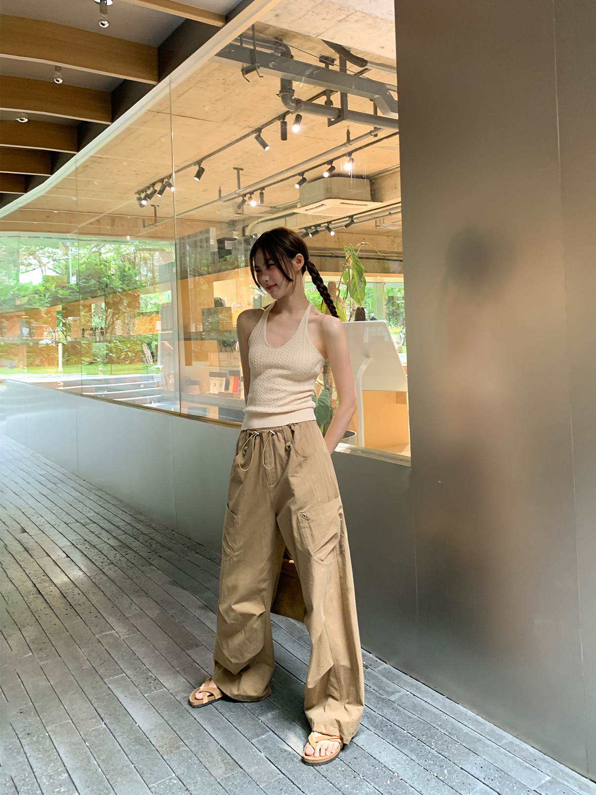 High-Waisted Draped Casual Work Pants for Women - American Style Metal Ring Rivet Design - Summer 2025 Fashion Trends High-Waisted Draped Casual Work Pants for Women - American Style Metal Ring Rivet Design - Summer 2025 Fashion Trends