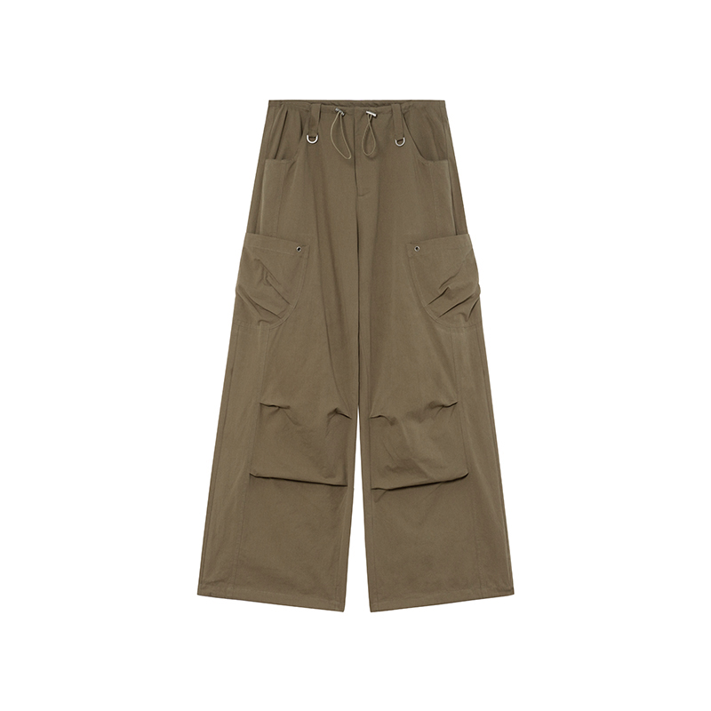 High-Waisted Draped Casual Work Pants for Women - American Style Metal Ring Rivet Design - Summer 2025 Fashion Trends High-Waisted Draped Casual Work Pants for Women - American Style Metal Ring Rivet Design - Summer 2025 Fashion Trends