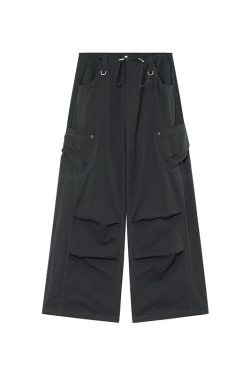 High-Waisted Draped Casual Work Pants for Women - American Style Metal Ring Rivet Design - Summer 2025 Fashion Trends