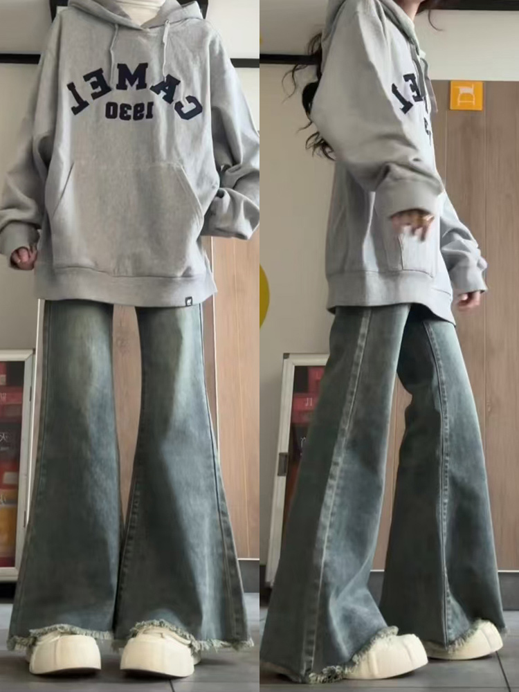 High-Waisted Flared Pants for Women - Loose Fit Denim Micro-Flare in 2025 Style, Perfect for Petite and Plus-Size Figures High-Waisted Flared Pants for Women - Loose Fit Denim Micro-Flare in 2025 Style, Perfect for Petite and Plus-Size Figures