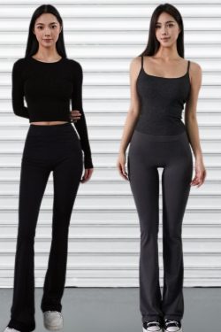 High-Waisted Flared Sports Pants with Elastic Nude Feel, Slimming Yoga Bell-Bottoms for Activewear and Fitness Fashion