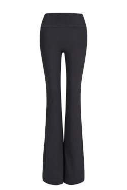 High-Waisted Flared Sports Pants with Elastic Nude Feel, Slimming Yoga Bell-Bottoms for Activewear and Fitness Fashion