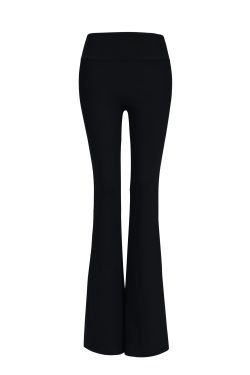 High-Waisted Flared Sports Pants with Elastic Nude Feel, Slimming Yoga Bell-Bottoms for Activewear and Fitness Fashion